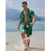 COOFANDY Mens Hawaiian Shirt and Shorts Set 2 Piece Vacation Outfits Floral Button Down Shirt(Multicolor-green)