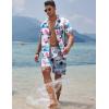 COOFANDY Mens Hawaiian Shirt and Shorts Set 2 Piece Vacation Outfits Floral Button Down Shirt(Palm Tree)