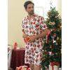 COOFANDY Mens Hawaiian Shirt and Shorts Set 2 Piece Vacation Outfits Floral Button Down Shirt(Santa Hat)