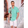 COOFANDY Mens Hawaiian Tropical Shirts Short Sleeve Button Down Summer Beach Shirt with Pocket(Light Green – Floral)