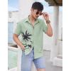 COOFANDY Mens Hawaiian Tropical Shirts Short Sleeve Button Down Summer Beach Shirt with Pocket(Sage Green – Palm Tree)