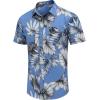 COOFANDY Mens Hawaiian Tropical Shirts Short Sleeve Button Down Summer Beach Shirt with Pocket(Sky Blue / White Leaf)