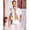 COOFANDY Mens Hawaiian Tropical Shirts Short Sleeve Button Down Summer Beach Shirt with Pocket(White – Floral)