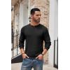 COOFANDY Men’s Henley Knit Sweater Long Sleeve Button Pullover Sweater Casual Waffle Texture Fashion Henley Sweater(Black)
