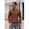 COOFANDY Men’s Henley Knit Sweater Long Sleeve Button Pullover Sweater Casual Waffle Texture Fashion Henley Sweater(Caramel Beige)