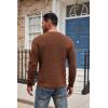 COOFANDY Men’s Henley Knit Sweater Long Sleeve Button Pullover Sweater Casual Waffle Texture Fashion Henley Sweater(Caramel Beige)
