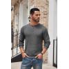 COOFANDY Men’s Henley Knit Sweater Long Sleeve Button Pullover Sweater Casual Waffle Texture Fashion Henley Sweater(Dark Grey)