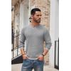 COOFANDY Men’s Henley Knit Sweater Long Sleeve Button Pullover Sweater Casual Waffle Texture Fashion Henley Sweater(Light Grey)
