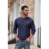 COOFANDY Men’s Henley Knit Sweater Long Sleeve Button Pullover Sweater Casual Waffle Texture Fashion Henley Sweater(Navy Blue)