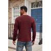 COOFANDY Men’s Henley Knit Sweater Long Sleeve Button Pullover Sweater Casual Waffle Texture Fashion Henley Sweater(Wine Red)