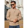 COOFANDY Men’s Henley Knit Sweater Long Sleeve Mid-Weight Soft Pullover Shirt with Chest Pocket(Apricot)