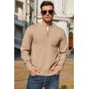 COOFANDY Men’s Henley Knit Sweater Long Sleeve Mid-Weight Soft Pullover Shirt with Chest Pocket(Apricot)