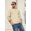 COOFANDY Men’s Henley Knit Sweater Long Sleeve Mid-Weight Soft Pullover Shirt with Chest Pocket(Beige)