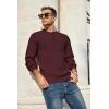 COOFANDY Men’s Henley Knit Sweater Long Sleeve Mid-Weight Soft Pullover Shirt with Chest Pocket(Deep Red)