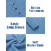 COOFANDY Men’s Henley Knit Sweater Long Sleeve Mid-Weight Soft Pullover Shirt with Chest Pocket(Light Blue)