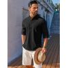 COOFANDY Men’s Henley Shirt Long Sleeve Lightweight Casual T-Shirt Summer Beach Hippie Tee Shirt(Black)