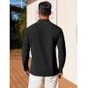 COOFANDY Men’s Henley Shirt Long Sleeve Lightweight Casual T-Shirt Summer Beach Hippie Tee Shirt(Black)