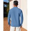 COOFANDY Men’s Henley Shirt Long Sleeve Lightweight Casual T-Shirt Summer Beach Hippie Tee Shirt(Blue)