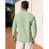 COOFANDY Men’s Henley Shirt Long Sleeve Lightweight Casual T-Shirt Summer Beach Hippie Tee Shirt(Light Green)