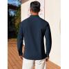 COOFANDY Men’s Henley Shirt Long Sleeve Lightweight Casual T-Shirt Summer Beach Hippie Tee Shirt(Navy Blue)