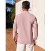 COOFANDY Men’s Henley Shirt Long Sleeve Lightweight Casual T-Shirt Summer Beach Hippie Tee Shirt(Pink)
