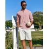COOFANDY Men’s Henley Shirt Long Sleeve Lightweight Casual T-Shirt Summer Beach Hippie Tee Shirt(Pink)