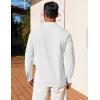 COOFANDY Men’s Henley Shirt Long Sleeve Lightweight Casual T-Shirt Summer Beach Hippie Tee Shirt(White)