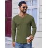 COOFANDY Mens Henley Shirts Long Sleeve Lightweight Buttons T-Shirts Casual Basic Pullover Top(Army Green)