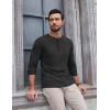 COOFANDY Mens Henley Shirts Long Sleeve Lightweight Buttons T-Shirts Casual Basic Pullover Top(Black)