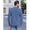 COOFANDY Mens Henley Shirts Long Sleeve Lightweight Buttons T-Shirts Casual Basic Pullover Top(Blue)
