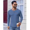 COOFANDY Mens Henley Shirts Long Sleeve Lightweight Buttons T-Shirts Casual Basic Pullover Top(Blue)