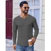 COOFANDY Mens Henley Shirts Long Sleeve Lightweight Buttons T-Shirts Casual Basic Pullover Top(Dark Grey)