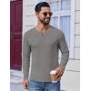 COOFANDY Mens Henley Shirts Long Sleeve Lightweight Buttons T-Shirts Casual Basic Pullover Top(Gray)