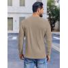 COOFANDY Mens Henley Shirts Long Sleeve Lightweight Buttons T-Shirts Casual Basic Pullover Top(Khaki)