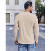 COOFANDY Mens Henley Shirts Long Sleeve Lightweight Buttons T-Shirts Casual Basic Pullover Top(Light Khaki)