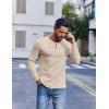 COOFANDY Mens Henley Shirts Long Sleeve Lightweight Buttons T-Shirts Casual Basic Pullover Top(Light Khaki)