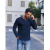 COOFANDY Mens Henley Shirts Long Sleeve Lightweight Buttons T-Shirts Casual Basic Pullover Top(Navy Blue)
