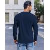 COOFANDY Mens Henley Shirts Long Sleeve Lightweight Buttons T-Shirts Casual Basic Pullover Top(Navy Blue)