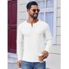 COOFANDY Mens Henley Shirts Long Sleeve Lightweight Buttons T-Shirts Casual Basic Pullover Top(White)