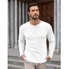 COOFANDY Mens Henley Shirts Long Sleeve Lightweight Buttons T-Shirts Casual Basic Pullover Top(White)