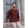 COOFANDY Mens Henley Shirts Long Sleeve Lightweight Buttons T-Shirts Casual Basic Pullover Top(Wine Red)