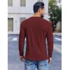 COOFANDY Mens Henley Shirts Long Sleeve Lightweight Buttons T-Shirts Casual Basic Pullover Top(Wine Red)