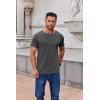 COOFANDY Men’s Henley Shirts Short Sleeve Casual Summer Basic Tee Solid Button T-Shirts(Dark Grey)