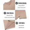 COOFANDY Men’s Henley Shirts Short Sleeve Casual Summer Basic Tee Solid Button T-Shirts(Light Khaki)