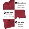COOFANDY Men’s Henley Shirts Short Sleeve Casual Summer Basic Tee Solid Button T-Shirts(Wine Red)