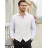 COOFANDY Men’s Herringbone Tweed Suit Vests Slim Fit Waistcoat Casual Business Dress Vest(White)