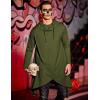 COOFANDY Men’s Hooded Poncho Cape Cloak Casual Asymmetric Hem Hoodie Sweatshirts(Army Green)