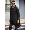 COOFANDY Men’s Hooded Poncho Cape Cloak Casual Asymmetric Hem Hoodie Sweatshirts(Black)