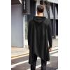 COOFANDY Men’s Hooded Poncho Cape Cloak Casual Asymmetric Hem Hoodie Sweatshirts(Black)