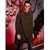 COOFANDY Men’s Hooded Poncho Cape Cloak Casual Asymmetric Hem Hoodie Sweatshirts(Dark Brown)